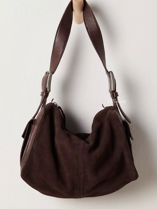 Free People Handbags - NWT Free People Boxy Shoulder Bag Leather Suede